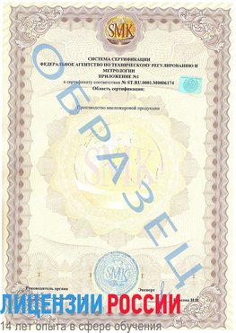Образец сертификата соответствия (приложение) Комсомольск-на-Амуре Сертификат ISO 22000